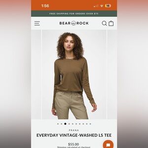 Prana Brown Long Sleeve Tee